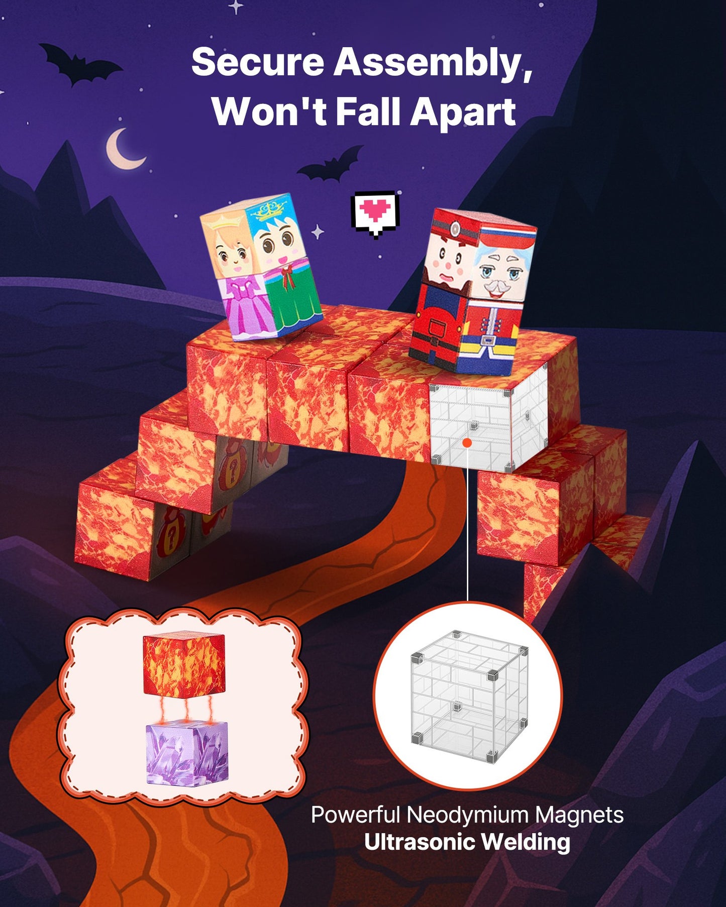 Magnetic Blocks 100 PCS Dark Castle Set STEM Montessori Sensory Toys