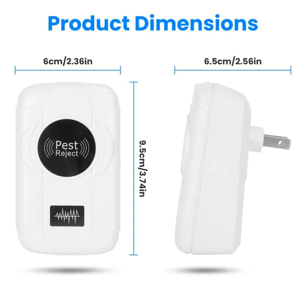 6-Pack Ultrasonic Insect Repellent - Dual Sound-Wave Tech, 3-Mode Switch, 32 - 120kHz Frequencies, Ideal For Full Home Coverage, Safe For Home With Kids - Plug-in Indoor Bug & Rodent Repeller